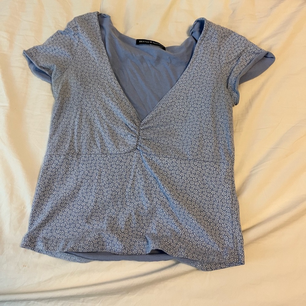 Brandy Melville Gina Cinched Floral Shirt